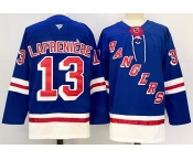 Men's New York Rangers #13 Alexis Lafreniere Royal 2024-25 Home With A Patch Stitched Hockey Jersey