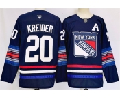 Men's New York Rangers #20 Chris Kreider Navy 2024-25 Stitched Jersey