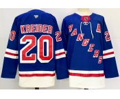 Men's New York Rangers #20 Chris Kreider Royal 2024-25 Home With A Patch Stitched Hockey Jersey