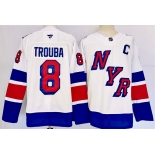 Men's New York Rangers #8 Jacob Trouba White 2024-25 Stadium Series Stitched Jersey