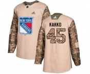 Men's Rangers #45 Kappo Kakko Camo Authentic 2017 Veterans Day Stitched Hockey Jersey