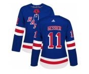 Women Adidas New York Rangers #11 Mark Messier Royal Blue Home Authentic Stitched NHL Jerse