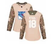 Women Adidas New York Rangers #18 Marc Staal Camo Authentic 2017 Veterans Day Stitched NHL Jersey