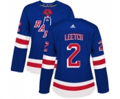 Women Adidas New York Rangers #2 Brian Leetch Authentic Royal Blue Home NHL Jersey