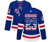 Women Adidas New York Rangers #23 Jeff Beukeboom Authentic Royal Blue USA Flag Fashion NHL Jersey
