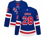 Women Adidas New York Rangers #28 Chris Bigras Authentic Royal Blue Home NHL Jersey