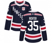 Women Adidas New York Rangers #35 Mike Richter Authentic Navy Blue 2018 Winter Classic NHL Jersey