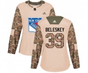 Women Adidas New York Rangers #39 Matt Beleskey Authentic Camo Veterans Day Practice NHL Jersey