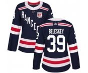 Women Adidas New York Rangers #39 Matt Beleskey Authentic Navy Blue 2018 Winter Classic NHL Jersey