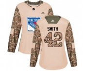 Women Adidas New York Rangers #42 Brendan Smith Authentic Camo Veterans Day Practice NHL Jersey