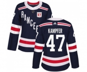 Women Adidas New York Rangers #47 Steven Kampfer Authentic Navy Blue 2018 Winter Classic NHL Jersey