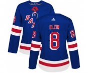 Women Adidas New York Rangers #8 Kevin Klein Authentic Royal Blue Home NHL Jersey