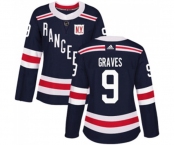 Women Adidas New York Rangers #9 Adam Graves Authentic Navy Blue 2018 Winter Classic NHL Jersey