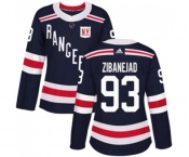 Women Adidas New York Rangers #93 Mika Zibanejad Authentic Navy Blue 2018 Winter Classic NHL Jersey