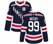 Women Adidas New York Rangers #99 Wayne Gretzky Authentic Navy Blue 2018 Winter Classic NHL Jersey