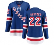Women New York Rangers #22 Mike Gartner Fanatics Branded Royal Blue Home Breakaway NHL Jersey