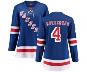 Women New York Rangers #4 Ron Greschner Fanatics Branded Royal Blue Home Breakaway NHL Jersey