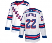 Women Reebok New York Rangers #22 Mike Gartner Authentic White Away NHL Jersey