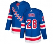 Youth Adidas New York Rangers #28 Tie Domi Authentic Royal Blue Home NHL Jersey