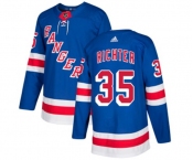 Youth Adidas New York Rangers #35 Mike Richter Authentic Royal Blue Home NHL Jersey