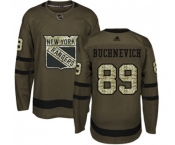 Youth Adidas New York Rangers #89 Pavel Buchnevich Premier Green Salute to Service NHL Jersey