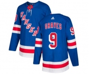 Youth Adidas New York Rangers #9 Adam Graves Premier Royal Blue Home NHL Jersey