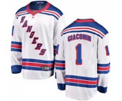 Youth New York Rangers #1 Eddie Giacomin Fanatics Branded White Away Breakaway NHL Jersey