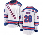 Youth New York Rangers #28 Tie Domi Fanatics Branded White Away Breakaway NHL Jersey