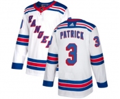 Youth Reebok New York Rangers #3 James Patrick Authentic White Away NHL Jersey