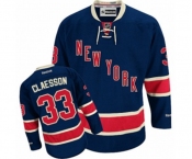 Youth Reebok New York Rangers #33 Fredrik Claesson Authentic Navy Blue Third NHL Jersey