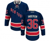 Youth Reebok New York Rangers #36 Glenn Anderson Authentic Navy Blue Third NHL Jersey