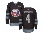Men's Adidas New York Islanders #4 Dennis Seidenberg Authentic Black 1917-2017 100th Anniversary NHL Jersey
