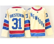 Men's New York Rangers #31 Igor Shesterkin Beige 2025-26 Winter Classic Stitched Hockey