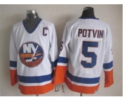 nhl jerseys new york islanders #5 potvin white[patch C]