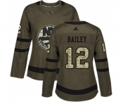 Women Adidas New York Islanders #12 Josh Bailey Authentic Green Salute to Service NHL Jersey