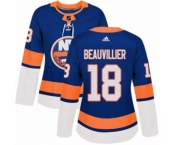 Women Adidas New York Islanders #18 Anthony Beauvillier Authentic Royal Blue Home NHL Jersey