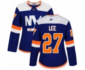 Women Adidas New York Islanders #27 Anders Lee Authentic Blue Alternate NHL Jersey