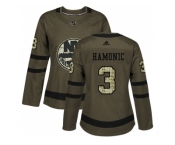 Women Adidas New York Islanders #3 Travis Hamonic Green Salute to Service Stitched NHL Jersey