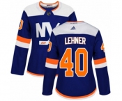 Women Adidas New York Islanders #40 Robin Lehner Authentic Blue Alternate NHL Jersey