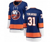 Women New York Islanders #31 Dustin Tokarski Fanatics Branded Royal Blue Home Breakaway NHL Jersey