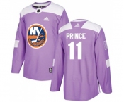 Youth Adidas New York Islanders #11 Shane Prince Authentic Purple Fights Cancer Practice NHL Jersey