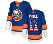 Youth Adidas New York Islanders #11 Shane Prince Authentic Royal Blue USA Flag Fashion NHL Jersey