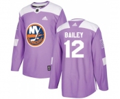 Youth Adidas New York Islanders #12 Josh Bailey Authentic Purple Fights Cancer Practice NHL Jersey