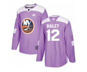 Youth Adidas New York Islanders #12 Josh Bailey Purple Authentic Fights Cancer Stitched NHL Jersey
