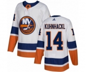 Youth Adidas New York Islanders #14 Tom Kuhnhackl Authentic White Away NHL Jersey