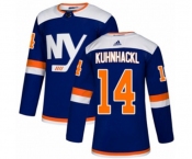 Youth Adidas New York Islanders #14 Tom Kuhnhackl Premier Blue Alternate NHL Jersey