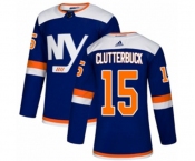Youth Adidas New York Islanders #15 Cal Clutterbuck Authentic Blue Alternate NHL Jersey