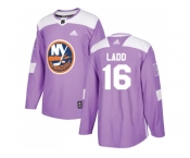 Youth Adidas New York Islanders #16 Andrew Ladd Purple Authentic Fights Cancer Stitched NHL Jersey