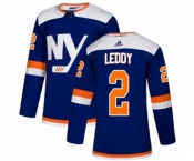 Youth Adidas New York Islanders #2 Nick Leddy Authentic Blue Alternate NHL Jersey
