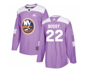 Youth Adidas New York Islanders #22 Mike Bossy Purple Authentic Fights Cancer Stitched NHL Jersey